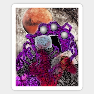 Martian Space Monster Sticker